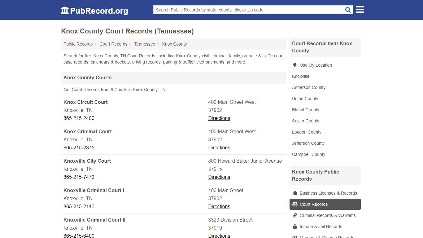 Free Knox County Court Records (Tennessee Court Records)