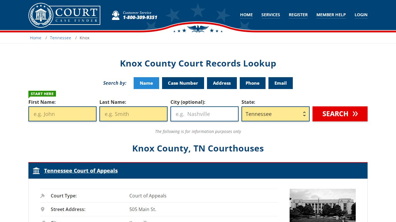 Knox County Court Records | TN Case Lookup - CourtCaseFinder.com